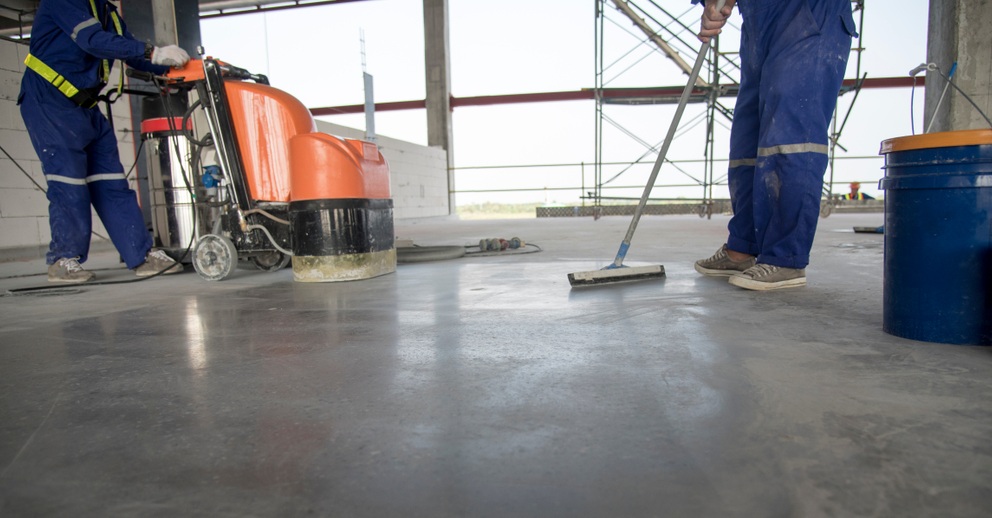 Commercial floor scrubbing and post-construction cleanup