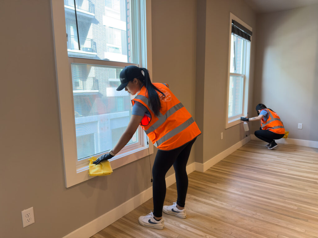 Residential post-construction window and detail cleaning