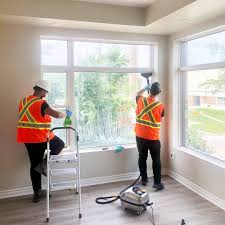 Post-construction window cleaning on residential new construction project